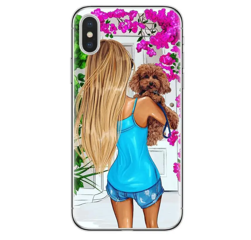Модный Рождественский мягкий чехол для телефона из ТПУ девочек iPhone 8 7 6S Plus 5X XR XSMax