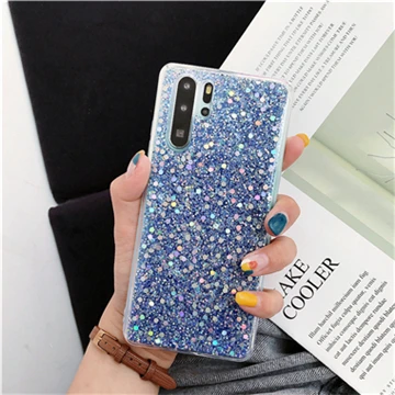 Blue Силиконовые Bling Блестящий со стразами и пайетками чехол для телефона для huawei P Smart P30 P20 Pro P10 P8 P9 Lite Nova 2 2S 2i 3i 4 3 E чехол s - Цвет: Blue