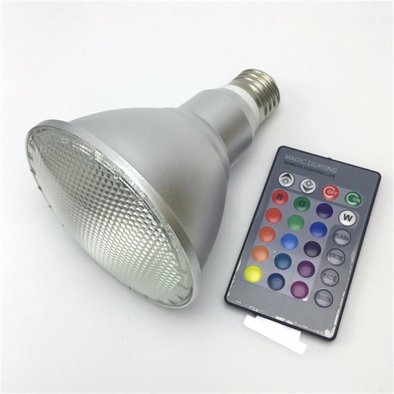 Сверхъяркая Светодиодная лампа E27 Par30 Par38 10 Вт 20 RGB светодиодная водонепроницаемая