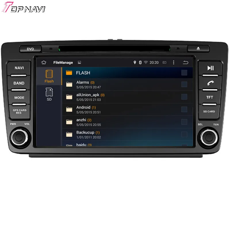 Topnavi 8 ''четырехъядерный Android 6 0 Автомобильный DVD-плеер для SKODA OCTAVIA 2005-2008/2013- 16 Гб