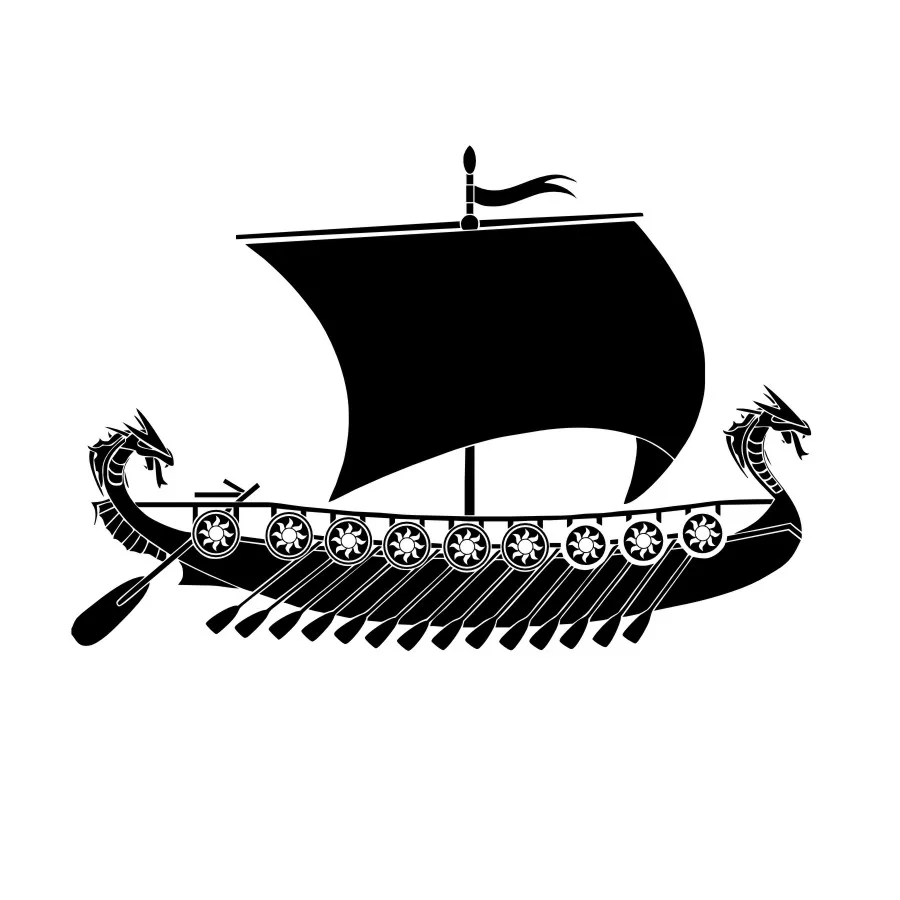 Дракон Viking корабль наклейка на стену лодка виниловые художественные обои для