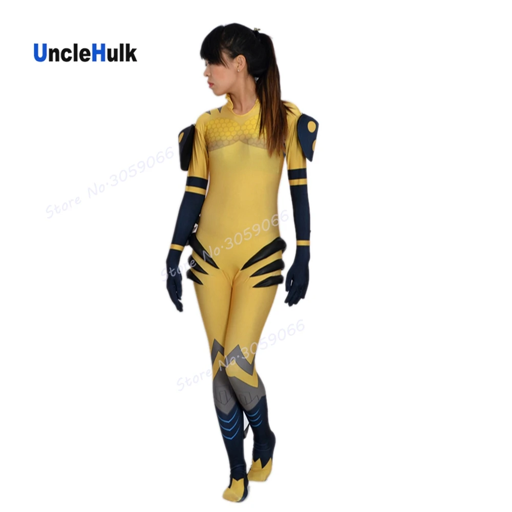 OW B.Va (D.VA с желтым пчелиным костюмом) печатью костюм из спандекса | UncleHulk|lycra