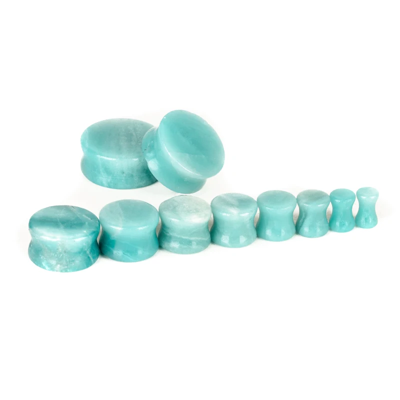 1 пара натуральный камень тоннель заглушка для ушей двойной разбрызгиватель