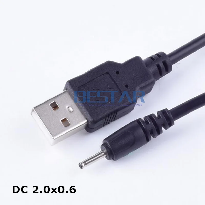 Черный штекер питания постоянного тока USB от A до DC 2 0 мм x 6 5 вольт 0x0