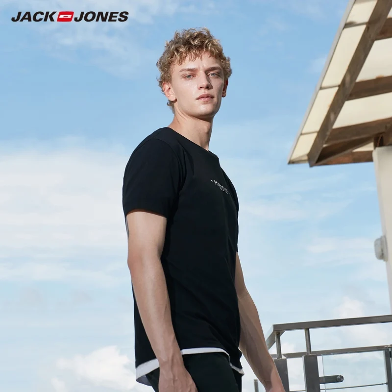 Мужская футболка с коротким рукавом JackJones базовая из 100% хлопка принтом