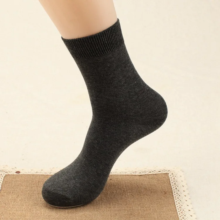 

5 pairs New Product Men Socks Comfortable Double Needle Cotton Socks Solid Color Man Socks Business Affairs Male Socks