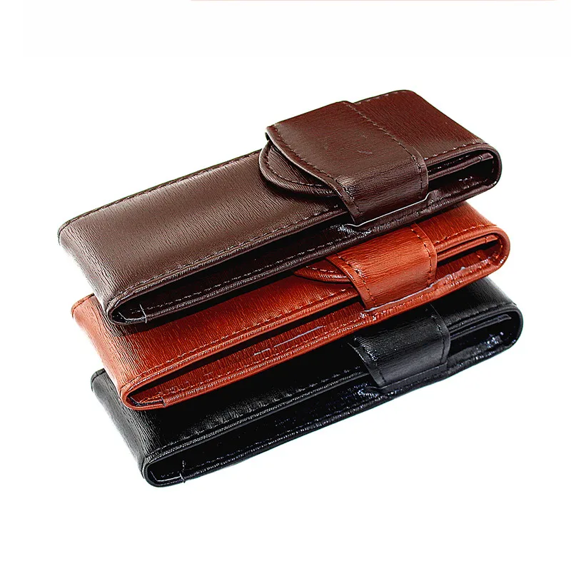 Case Pen Bag Real Leather Quality Washed Cowhide Black /coffee Pen Pouch / Holder