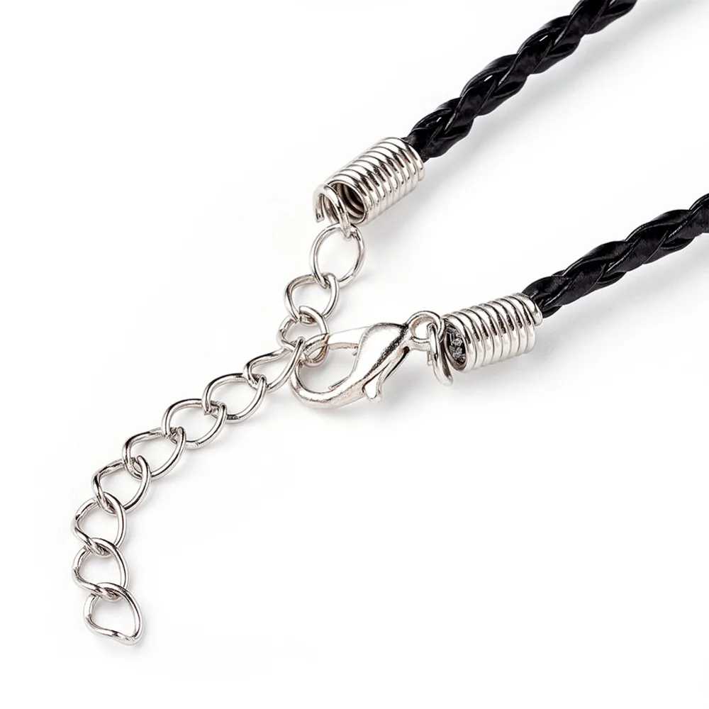 Pandahall 100 шт ожерелье из искусственной кожи шнур черный 3 мм в диаметре 17"|necklace
