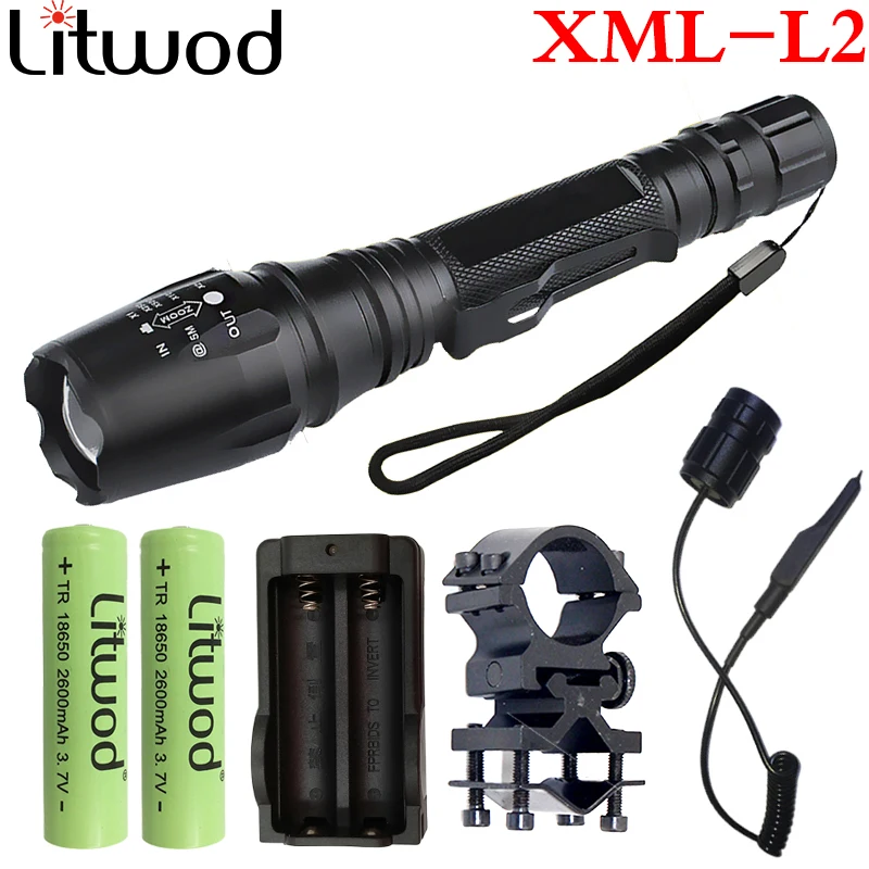 

Z20 LED Flashlights Torch CREE XM-L2 zoomable led torch For 2x18650 batteries aluminum led bicycle flashlight light tactical
