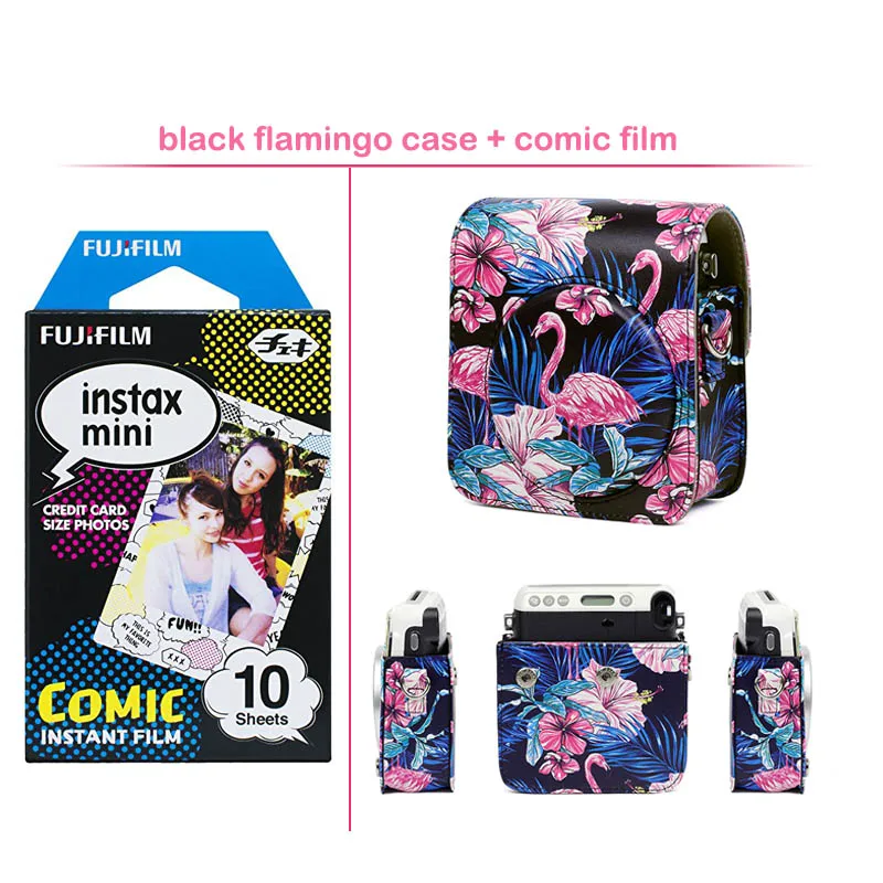 Geniune Fujifilm Instax Mini мгновенная цветная пленка с защитным чехлом для камеры из ПУ кожи
