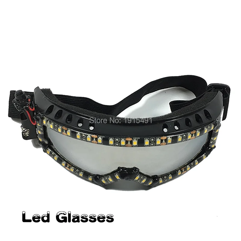 Трендовые ослепительные DJ Бар Led Rave Party лыжные очки светящиеся рождественские
