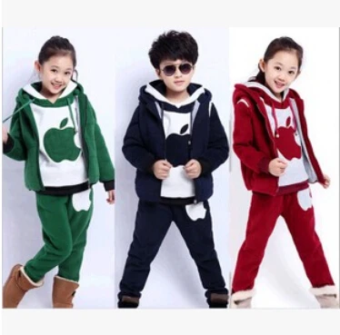 Комплект одежды 2015 зимой дети одежда плис загущающие мальчики / девочки