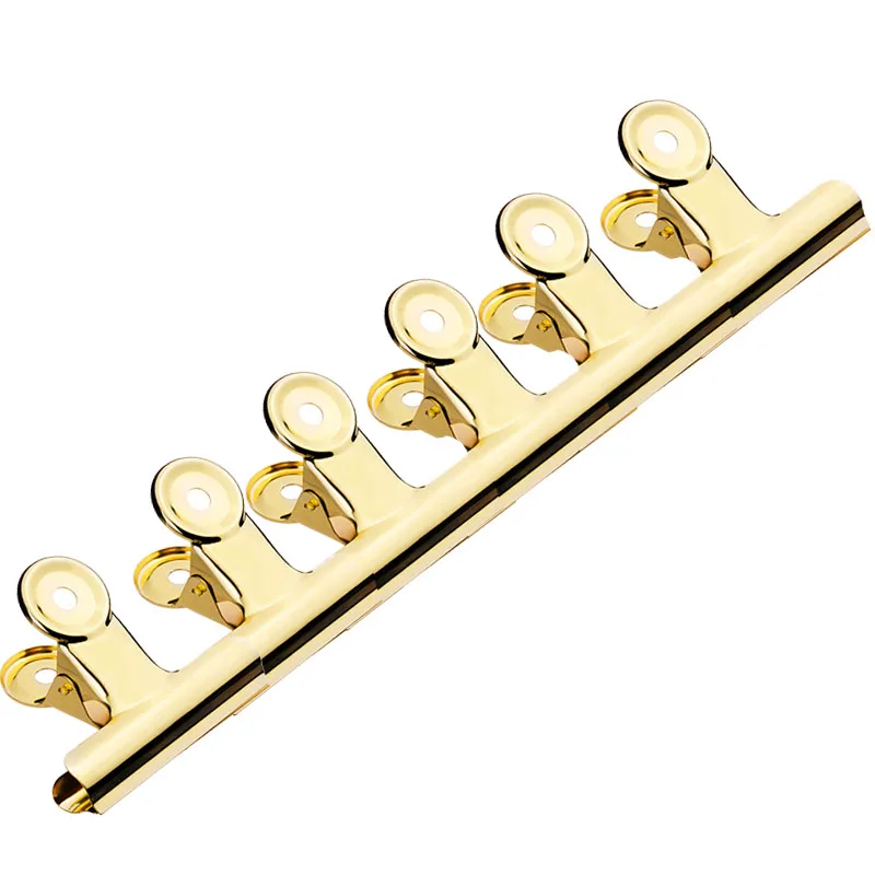 gold 6 шт./лот, инструмент для зажима ногтей из нержавеющей стали, зажимы для ногтей для салона или домашнего маникюра - Цвет: gold
