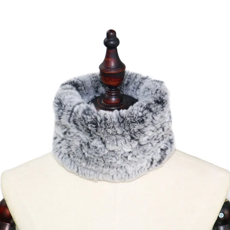 4 Женский натуральный мех ручной работы стрейч меховой шарф зимний дизайн вязанные из натурального кролика Рекс Меховые повязки на голову для девочек натуральный мех кольцо шарфы - Цвет: 4
