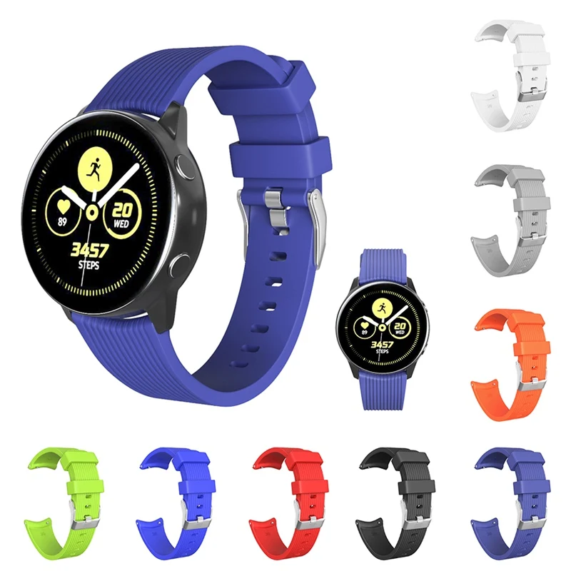 Подходит для Galaxy Watch Active полосатый силиконовый ремешок для повседневной одежды с ремешком 20 мм