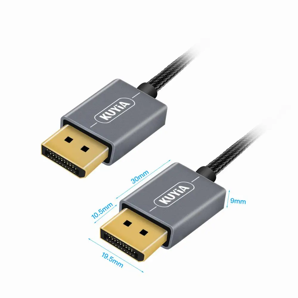 Кабель DisplayPort to 2 м DP (DP V1.2) аудио и видео кабель KUYiA нейлоновый позолоченный для Lenovo