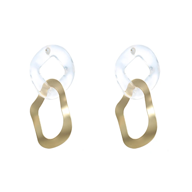 Gold Yhpup новые трендовые индивидуальные геометрические прозрачные акриловые висячие серьги брендовые модные ювелирные изделия для женщин для вечеринок Brincos - Окраска металла: Gold