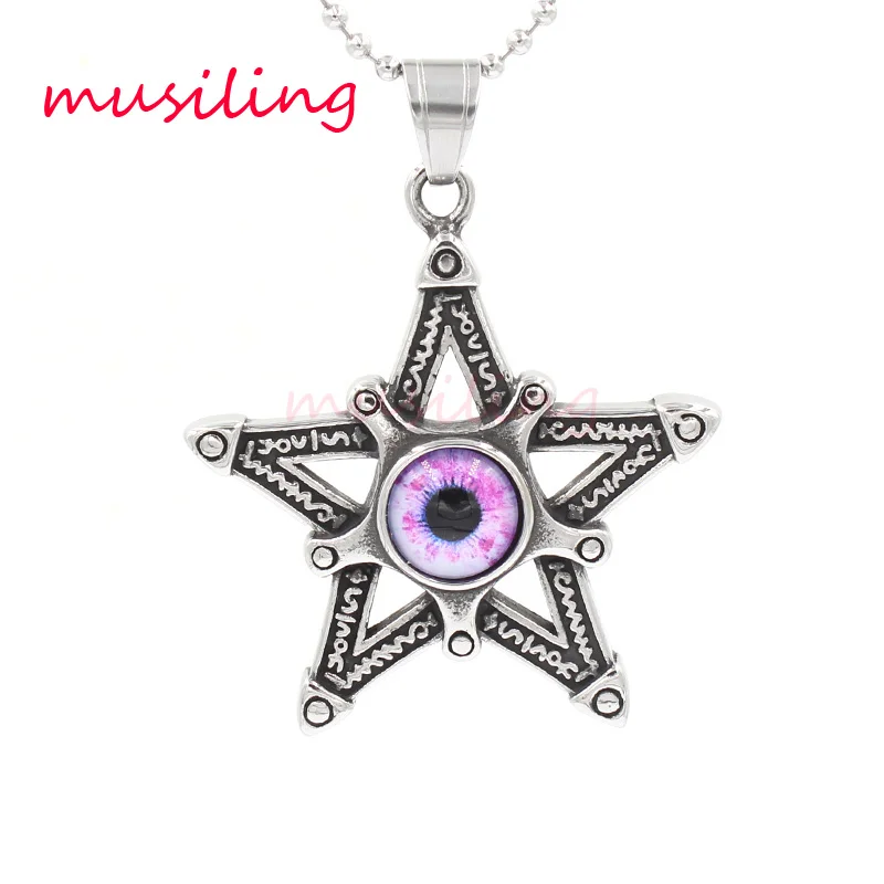 316L Stainless Steel Eye of the Demon Necklace Pendants Pendulum Star Accessories Reiki Charms Amulet Men Jewelry 1pcs | Украшения и