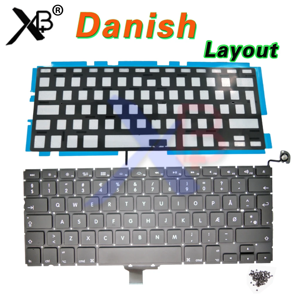DK Дания клавиатура/подсветка подсветки + 100 шт. винтов для клавиатуры MacBook Pro 13 3