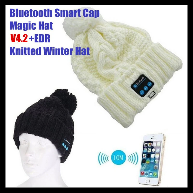 10 шт.! Беспроводная Зимняя шерстяная смарт шапка Bluetooth V4.2 наушники гарнитура