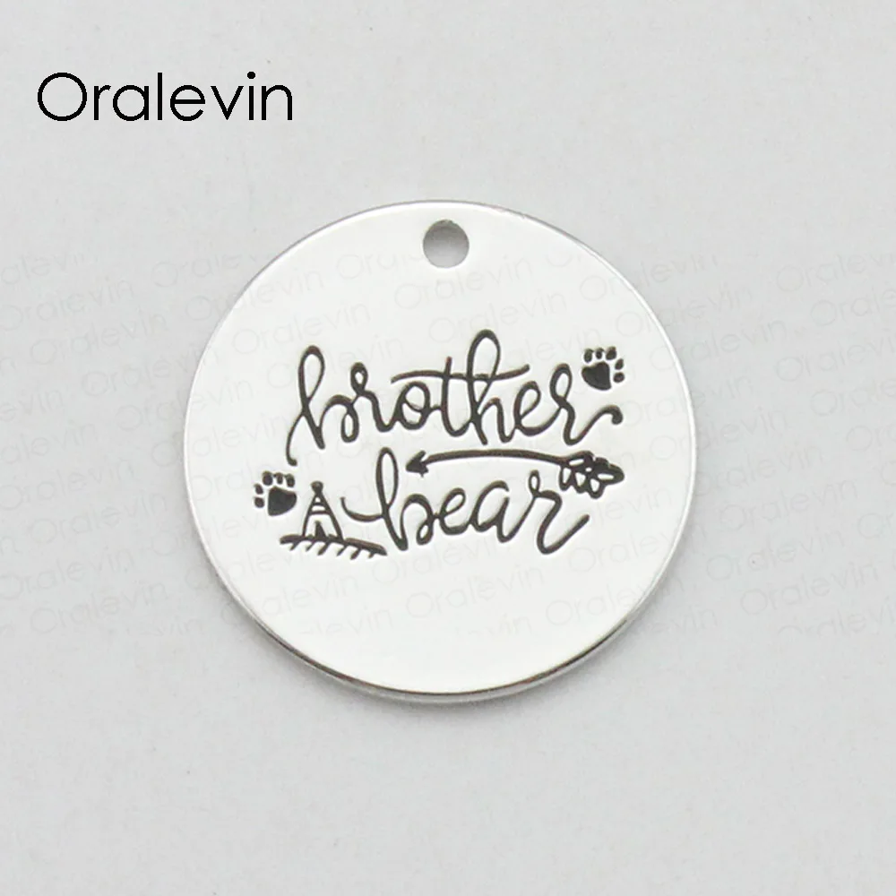 BROTHER BEAR Inspirational Hand Stamped Engraved Custom Pendant Expandable Wire Bangle Bracelet Diy Jewelry 10Pcs/Lot #LN2240B | Украшения