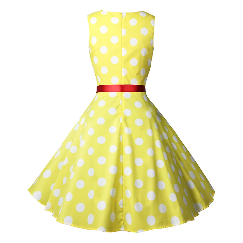 Женское летнее платье HeyGalSing с принтом в горошек 2018 года, винтажное, элегантное, рокабилли, вечерние платья плюс-сайз, повседневное, средней длины туника.