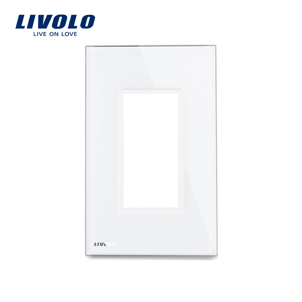 Livolo US standard Luxury White/Black Pearl Crystal Glass 125mm*78mm Single Panel For Wall Switch Socket VL-C5-SR-11/12 | Обустройство
