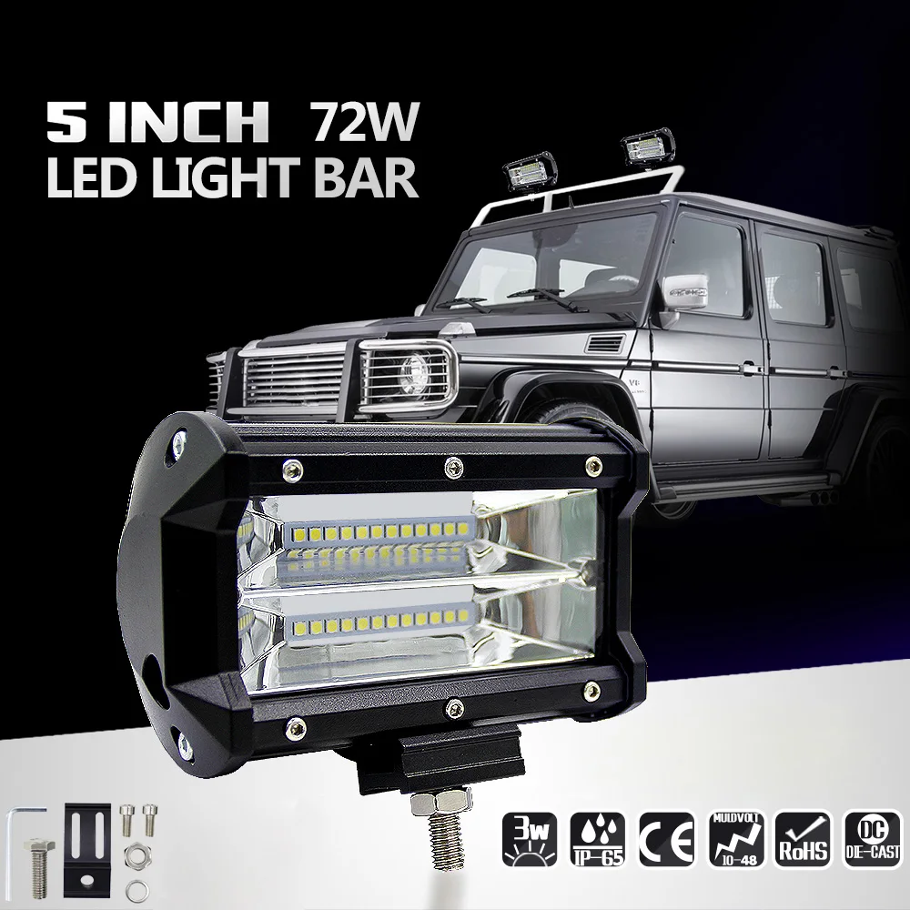 

2 шт. 5 дюймов 72 Вт Светодиодный светильник световая балка точечный луч светильник свет Противотуманные фары дальнего света дорожные фары ing ...