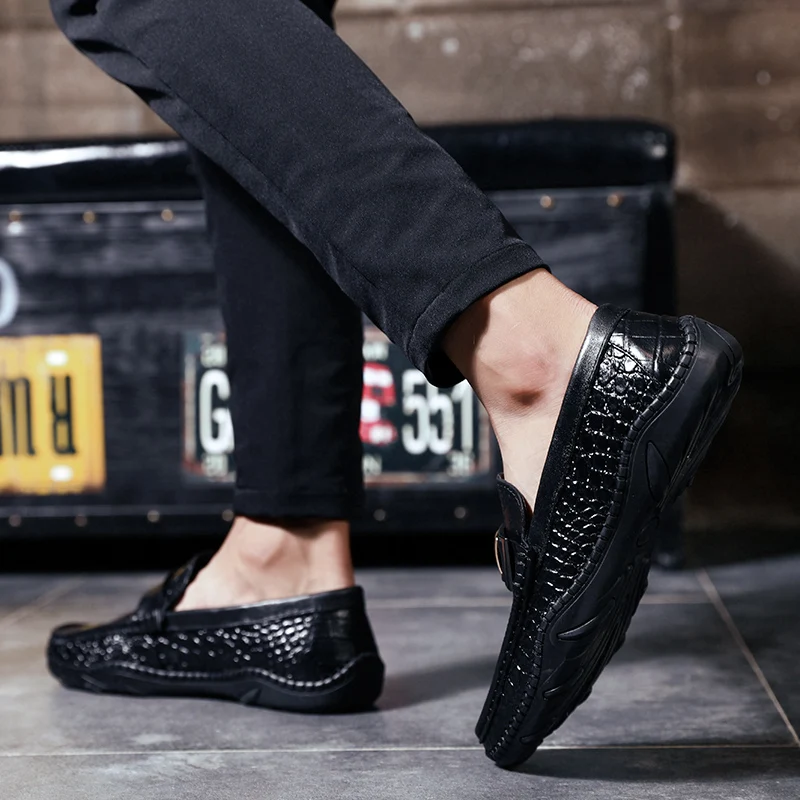 2018 новые брендовые кожаные модные мягкие мужские лоферы Мокасины высокого