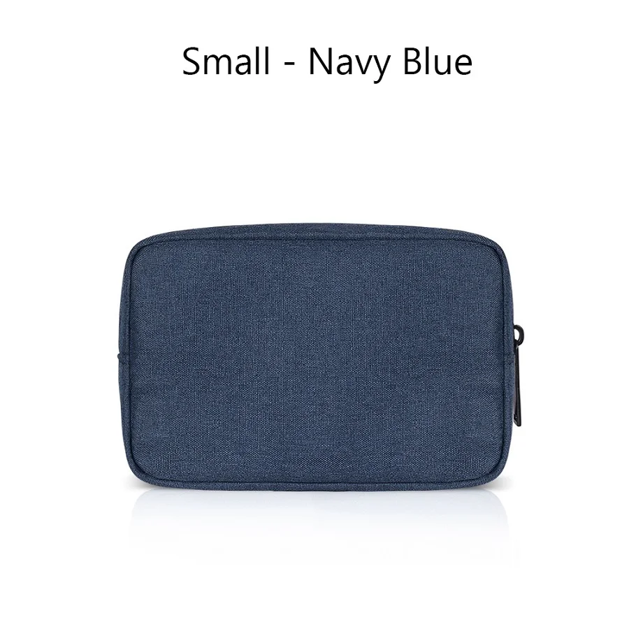 Navy Blue 16 X 11cm Модная сумка для хранения цифровых аксессуаров, портативный usb-кабель, органайзер для наушников, чехол для макияжа, сумка для хранения гаджетов, устройств - Цвет: Navy Blue 16 X 11cm