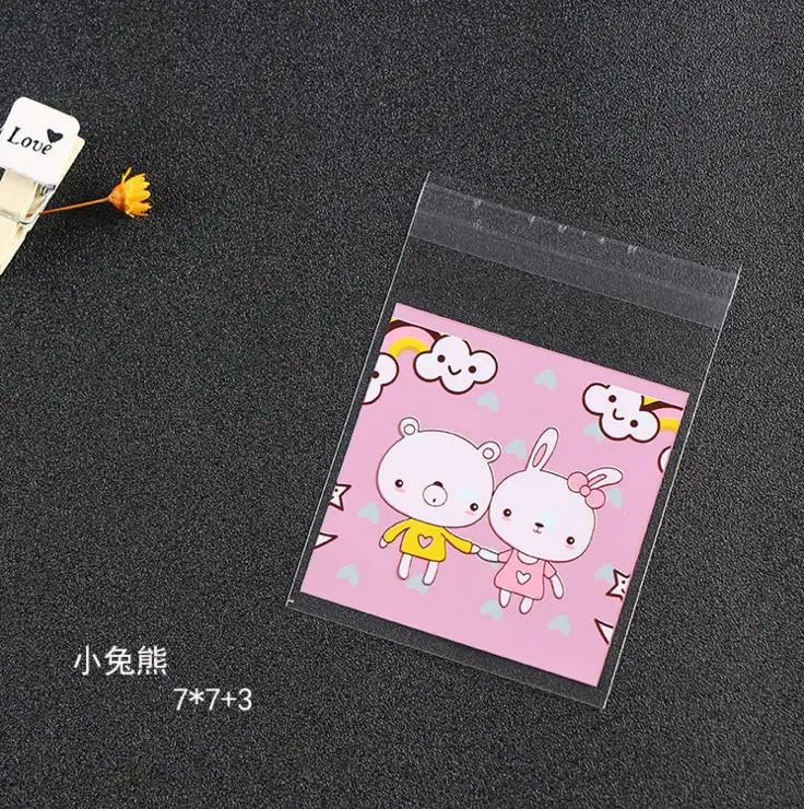 7*7cm cute mini cookie bags 100pcs Wedding Candy Bags Baby Party Supplies Decoration Mini Dessert | Дом и сад
