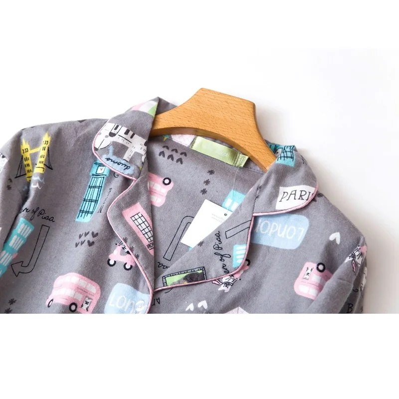 Cute cartoon cotton pyjamas women pajamas sets autumn elephants 99% Brushed sleepwear Floral prints pijamas mujer | Женская одежда