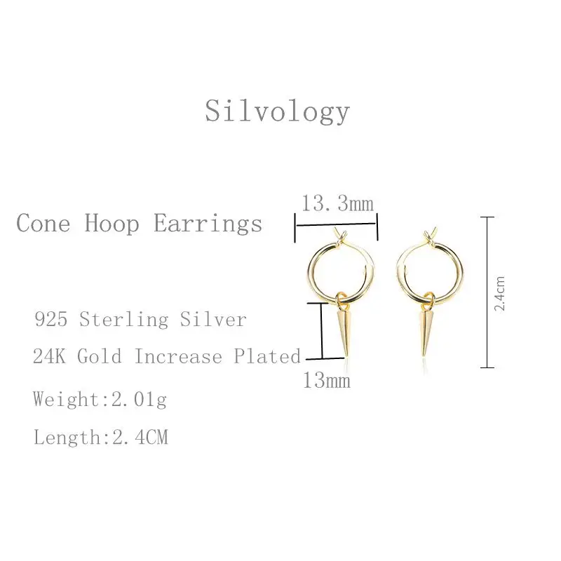 Серьги кольца silvologic из стерлингового серебра 925 пробы с геометрическим узором