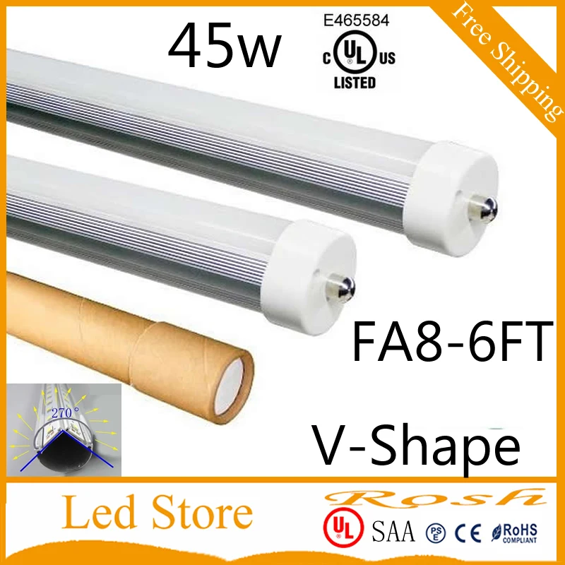 Охладитель двери одноконтактный FA8 светодиодные трубки лампы 45 Вт 6 футов T8 v