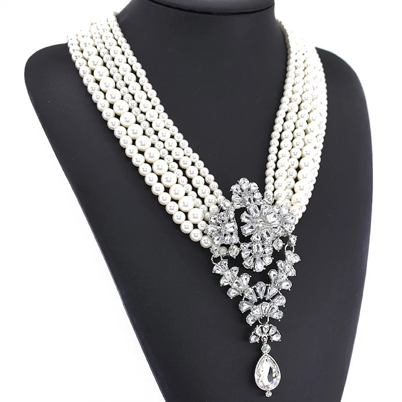

Hot Sale Multilayer Pearl Water Drop Necklace