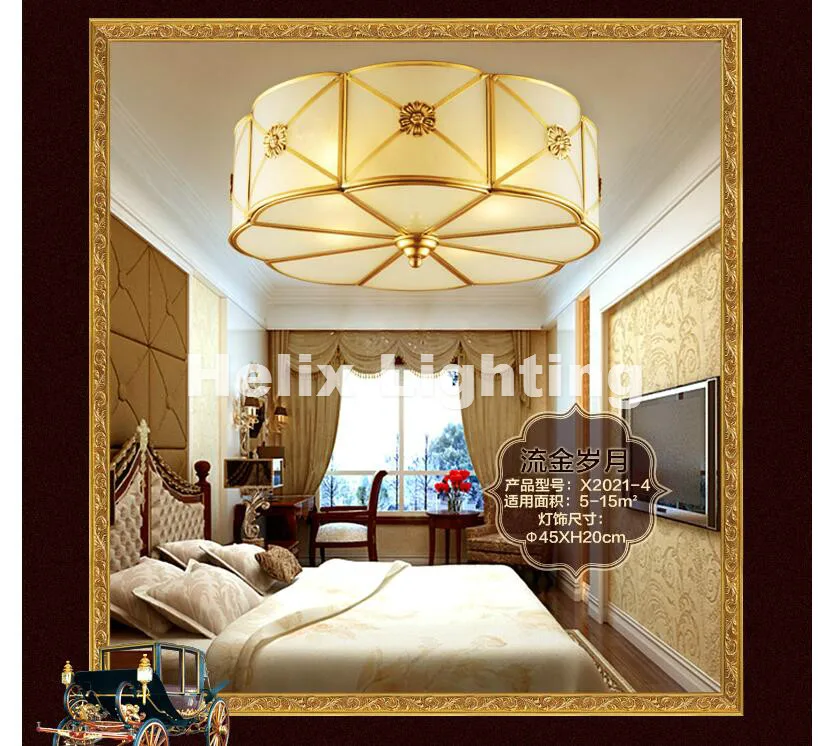 

Nordic Bronze American Countryside Style Wrought Iron LED AC Ceiling Light Art Asile Lamp Bedroom Decoration Lamp Free Shipping