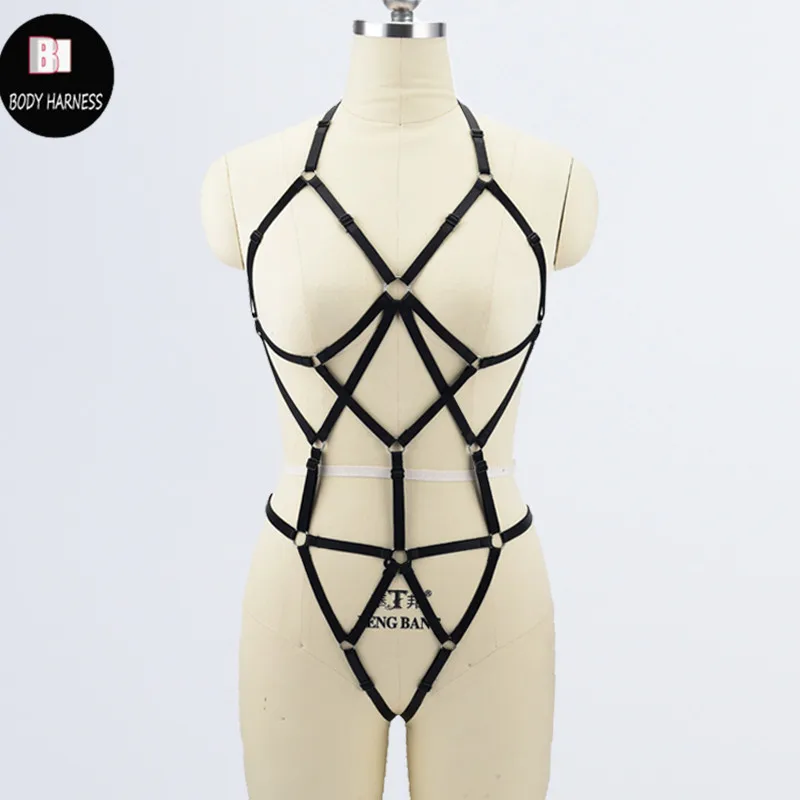 Женский топ в готическом стиле эластичный регулируемый ремень для тела платье