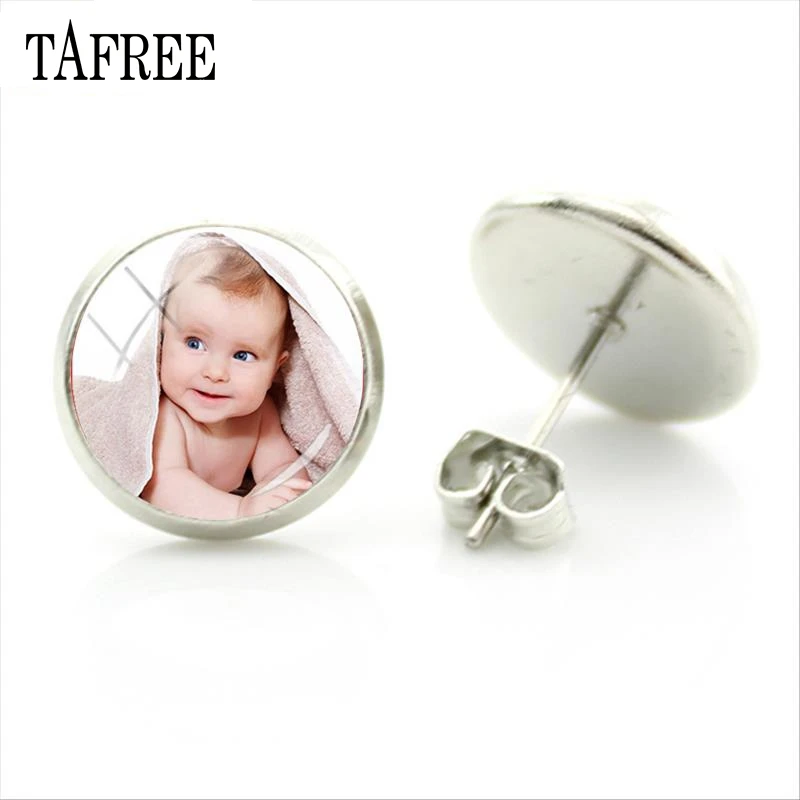 TAFREE пользовательские фото серьги гвоздики члена вашей семьи сладкий подарок для