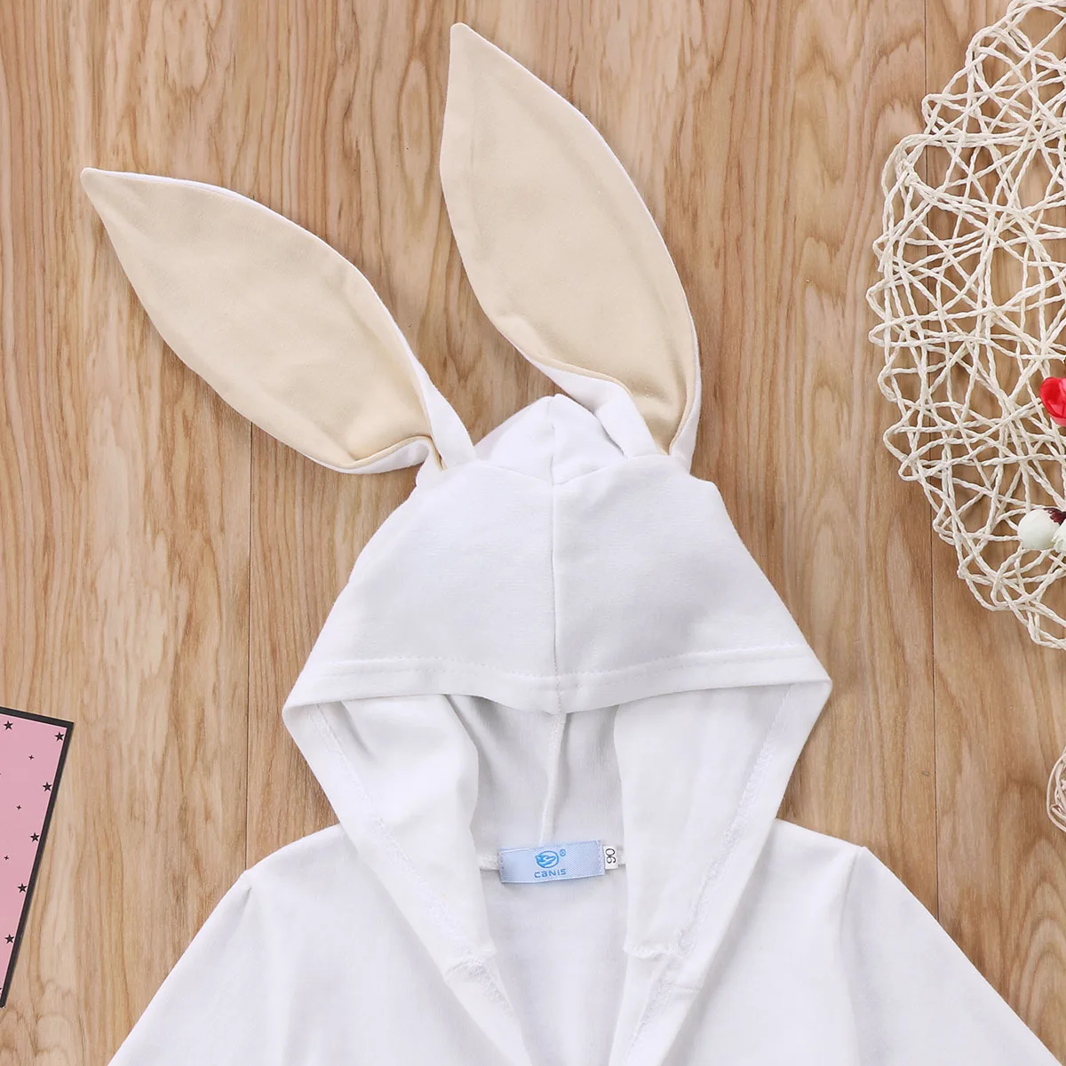 Детский халат с изображением животных для мальчиков и девочек осеннее белое
