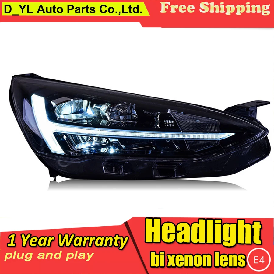 

car stying for 2019 Ford Focus full LED light headlight assembly LED daytime running light LED streamer turn signal assembly