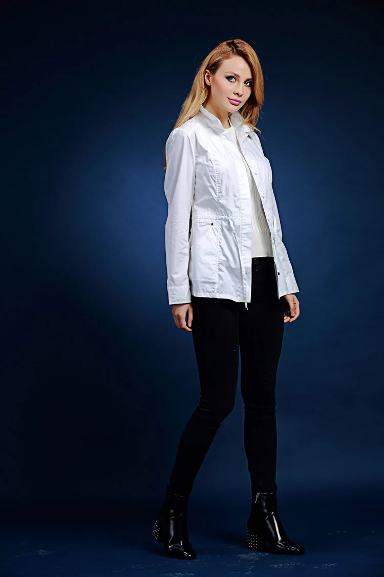 DHfinery blusa feminina хлопковая рубашка с длинными рукавами и двойным карманом на весну