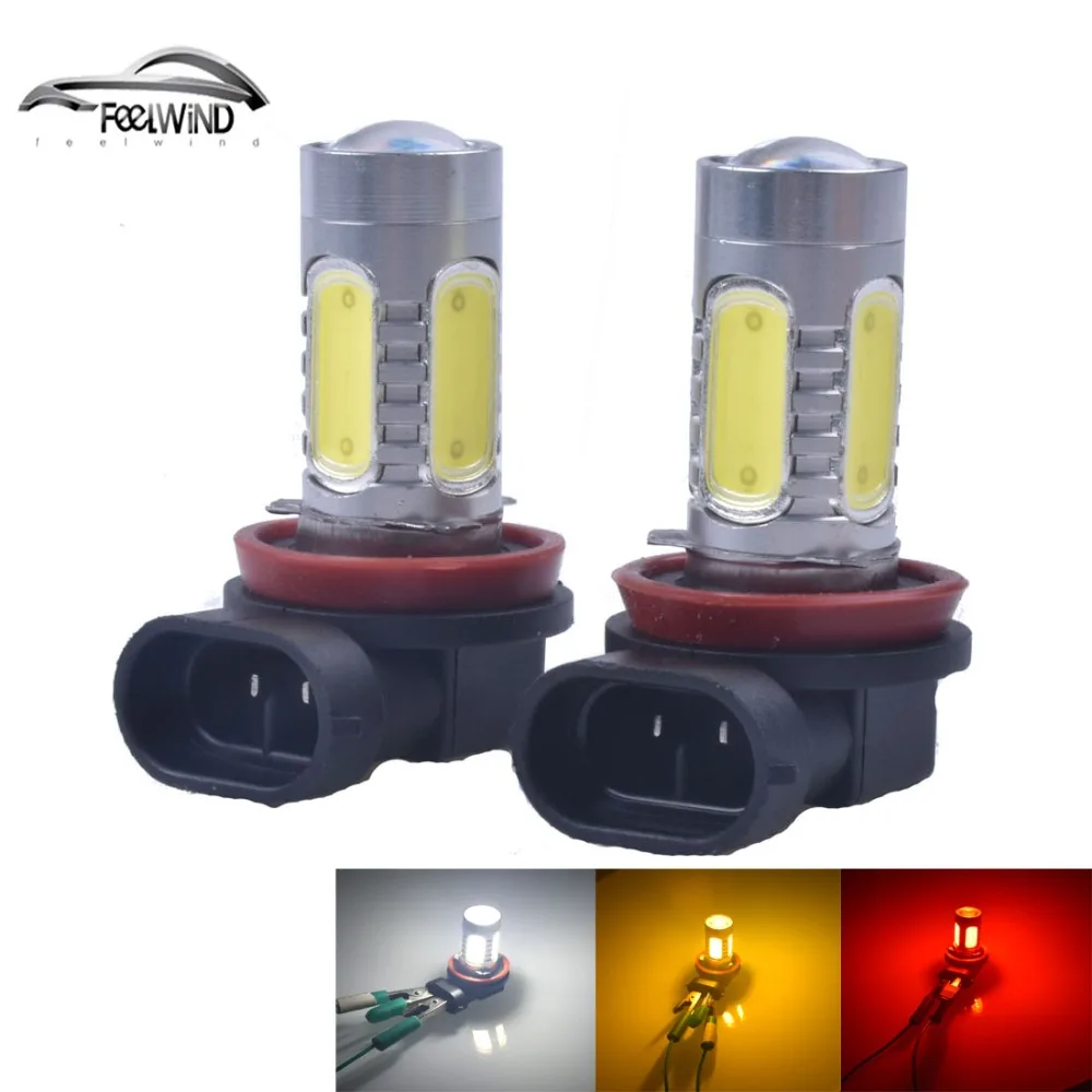 

2Pcs White H8 lamp H11 COB LED Bulb Car Auto Light Fog Headlight Lamp 12V DC