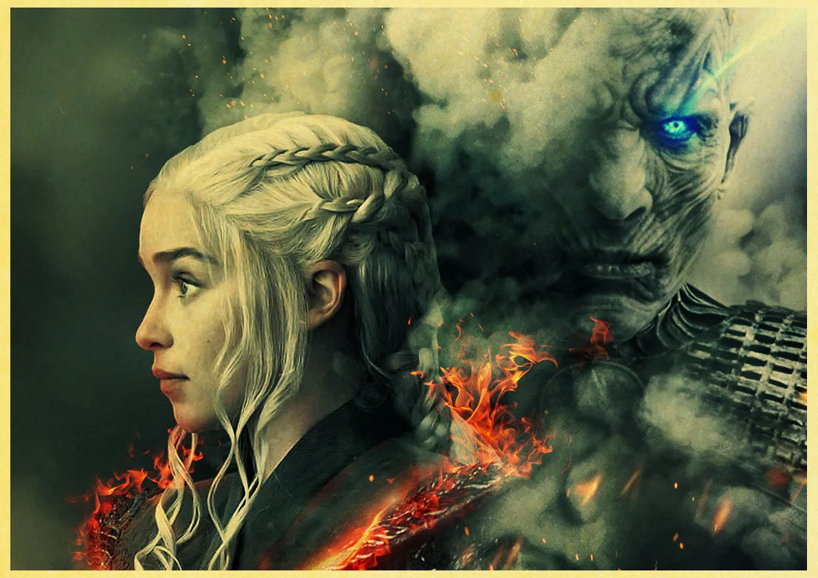 E144 Игра трона GOT Сезон 8 Джон Сноу постер фильмов в стиле винтаж для дома гостиной спальни настенный Декор печатная Картина Настенная живопись - Цвет: E144