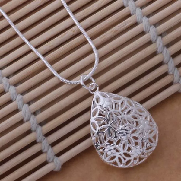 Красивое открытое ожерелье с подвеской посеребренное модное ювелирное любящий