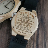 x1800 2 to my son wood engraving men watch family gifts personalized watches special groomsmen present a great gift for men