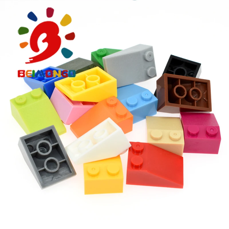 Бесплатная доставка! BEIMONGO строительные блоки черепица 2x3 Наклонный кирпич 25 100 шт