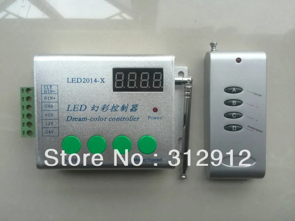 

LED-2014-X,LED dream color controller,support W2811/WS2812B/TM1804/INK1003/UCS1903 etc,2048pixels controlled;DC5-24V input