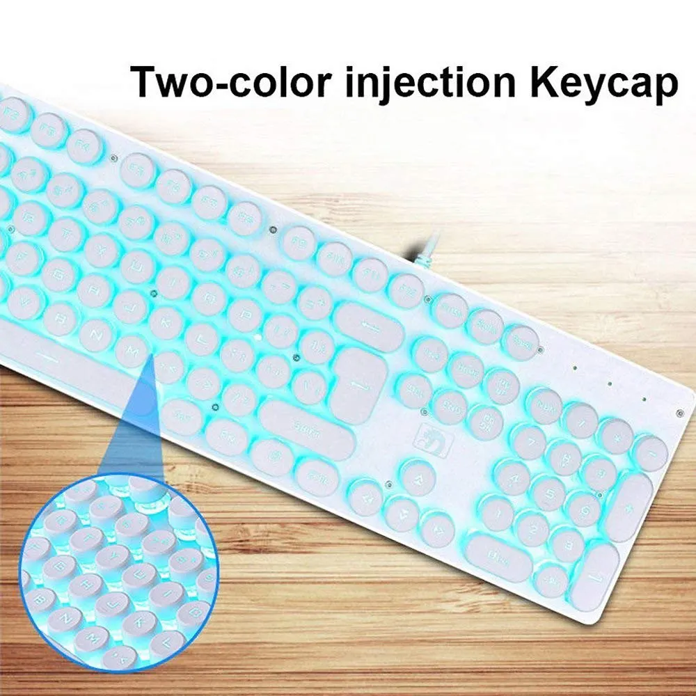 FELYBY K100 3 kinds of Professional Punk Mechanical Backlit Wired Gaming Keyboard for Computer& Desktop