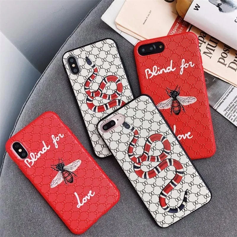 Роскошные Змея пчелы Дизайн чехол для IPhone 6 S 7 8 Plus X Новый силикон 2018 Оригинальный