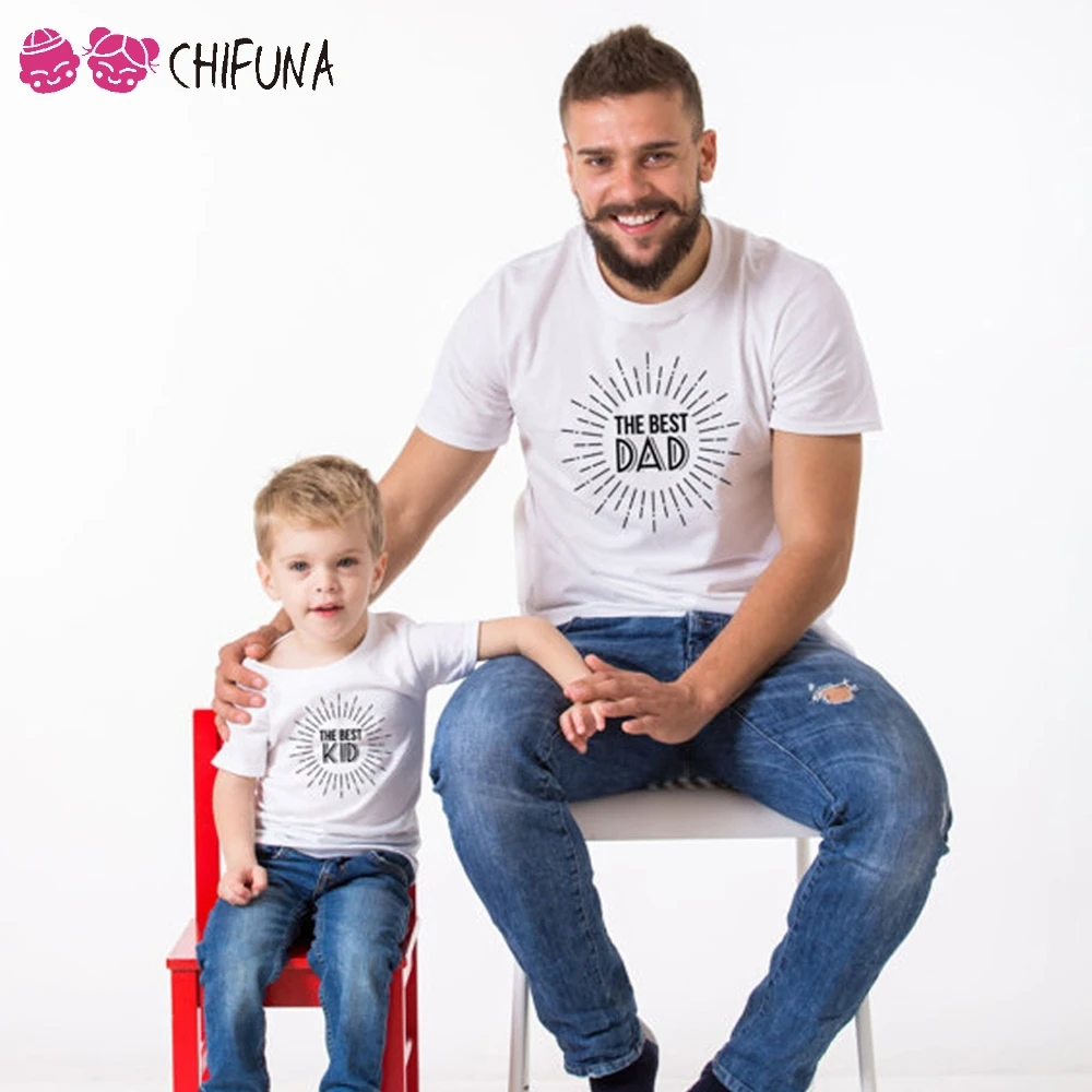 Chifuna модные Семейные костюмы летние футболки с коротким рукавом одежда для отца